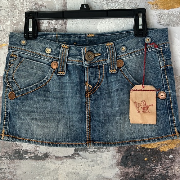 True Religion Y2K Denim Micro Mini skirt - Picture 1 of 15